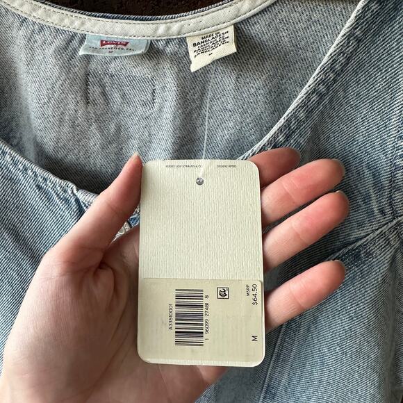 Md NWT Levi’s Tuli Denim Mini Dress Button Front Western Y2K Americana Cowgirl - Picture 7 of 11